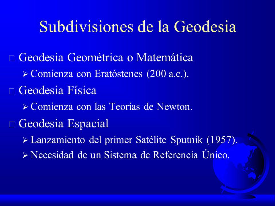 Subdivisiones de la Geodesia