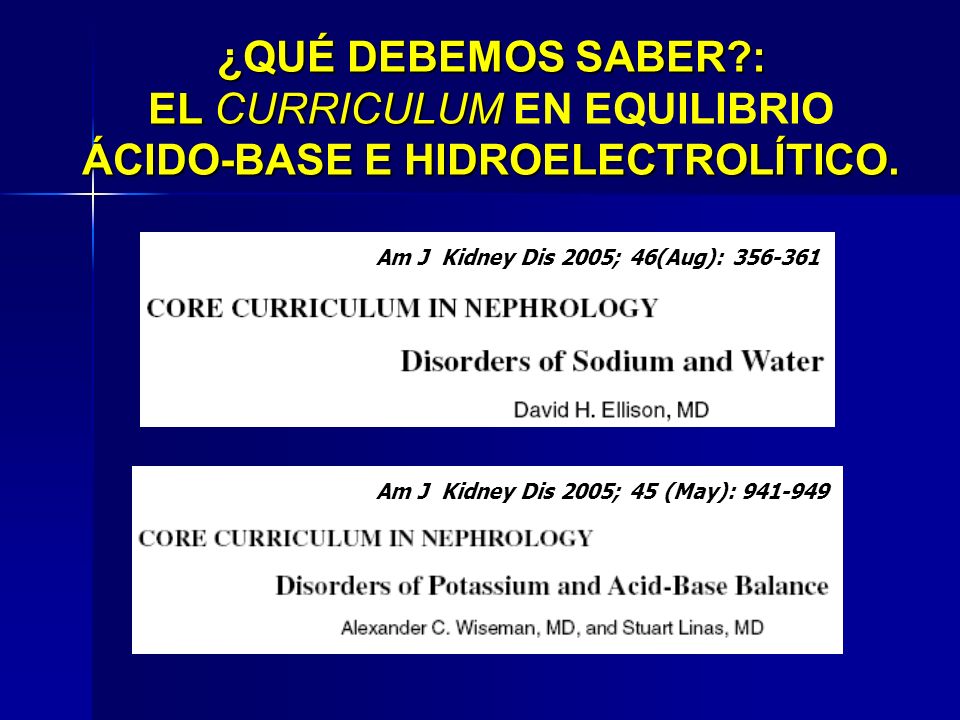 ¿QUÉ DEBEMOS SABER : EL CURRICULUM EN EQUILIBRIO ÁCIDO-BASE E HIDROELECTROLÍTICO.