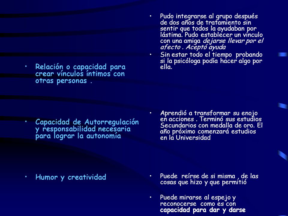 Relación o capacidad para crear vínculos íntimos con otras personas .