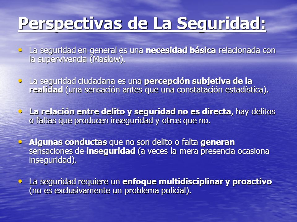 Perspectivas de La Seguridad: