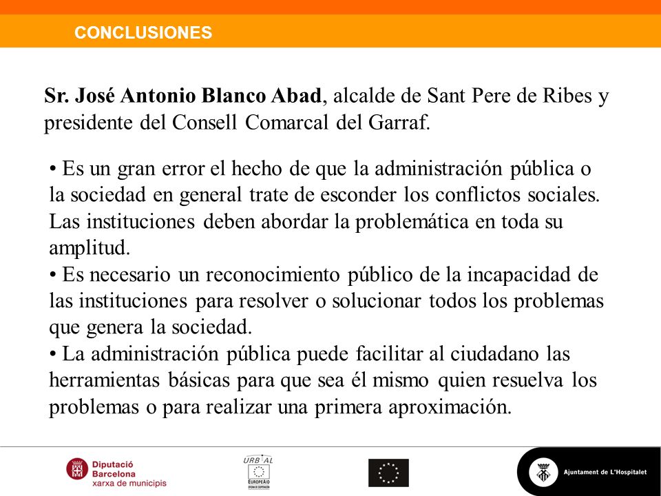 Sr. José Antonio Blanco Abad, alcalde de Sant Pere de Ribes y presidente del Consell Comarcal del Garraf.