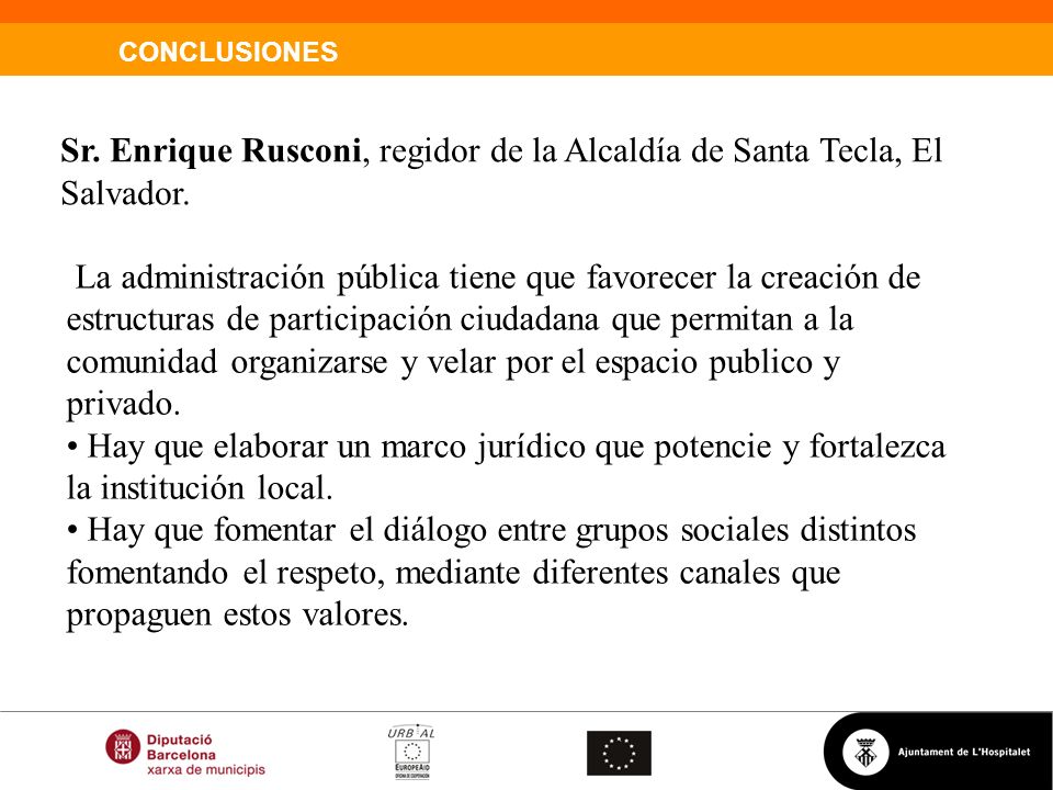 Sr. Enrique Rusconi, regidor de la Alcaldía de Santa Tecla, El Salvador.