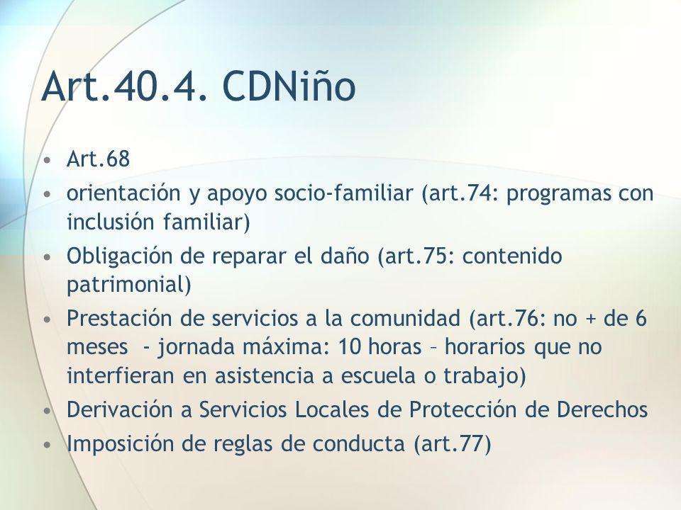 Art CDNiño Art.68. orientación y apoyo socio-familiar (art.74: programas con inclusión familiar)