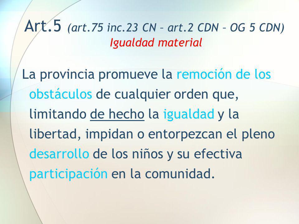 Art.5 (art.75 inc.23 CN – art.2 CDN – OG 5 CDN) Igualdad material