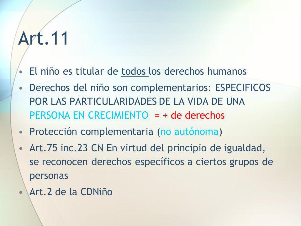 Art.11 El niño es titular de todos los derechos humanos