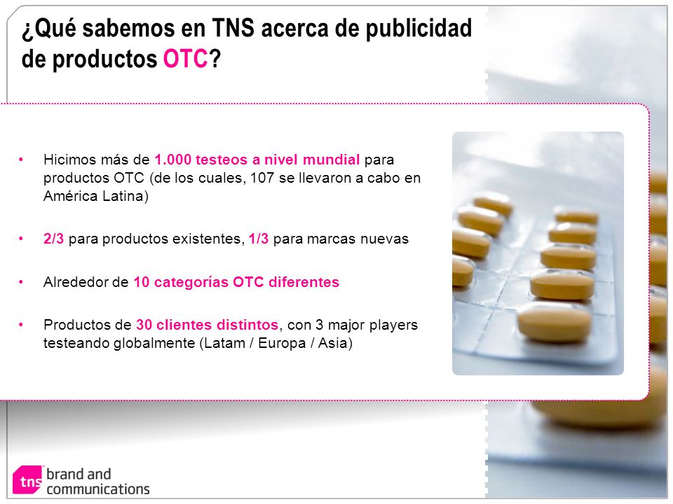 ¿Qué sabemos en TNS acerca de publicidad de productos OTC