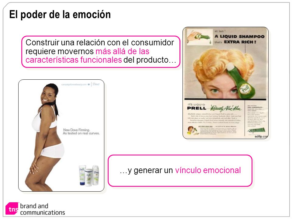El poder de la emoción Construir una relación con el consumidor requiere movernos más allá de las características funcionales del producto…