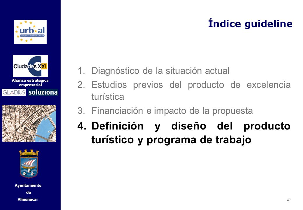 Definición y diseño del producto turístico y programa de trabajo