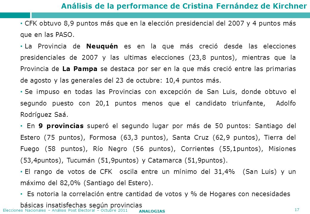 Análisis de la performance de Cristina Fernández de Kirchner