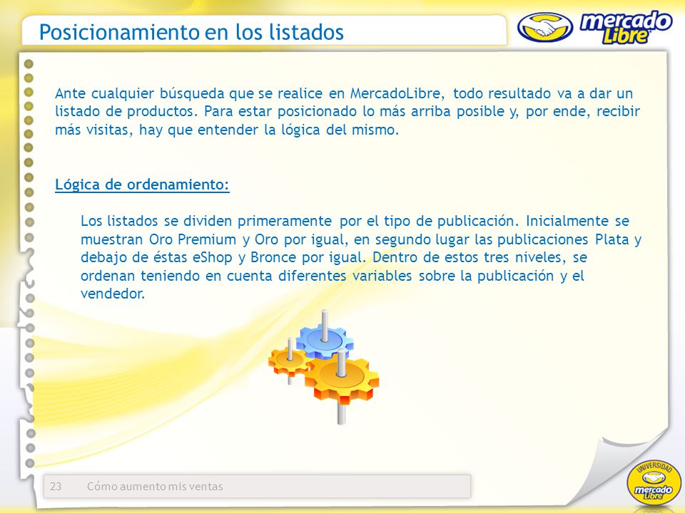 Posicionamiento en los listados