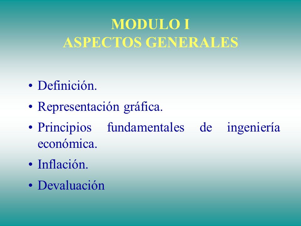 MODULO I ASPECTOS GENERALES