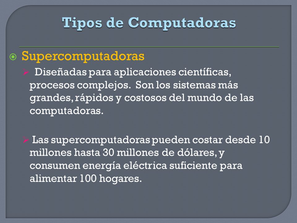 Tipos de Computadoras Supercomputadoras