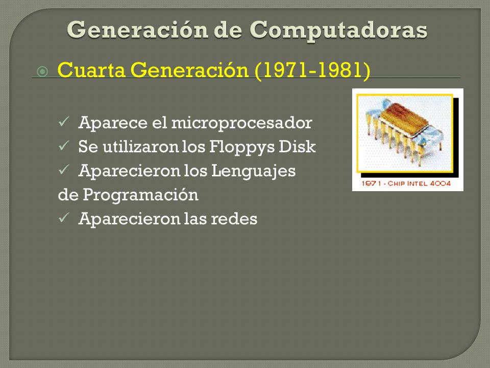 Generación de Computadoras
