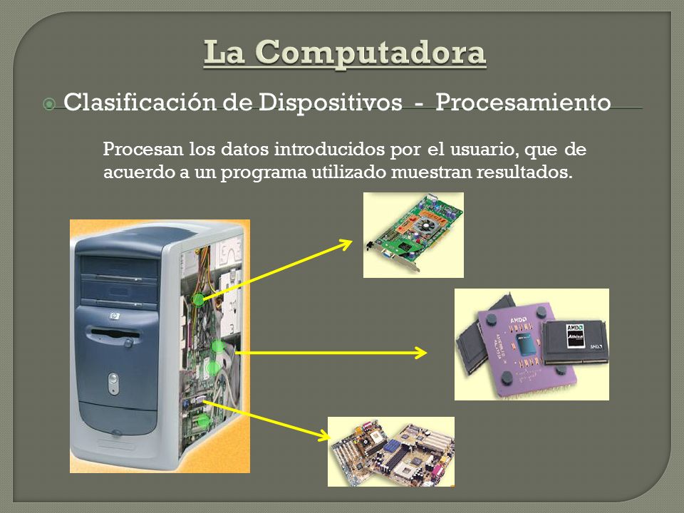 La Computadora Clasificación de Dispositivos - Procesamiento