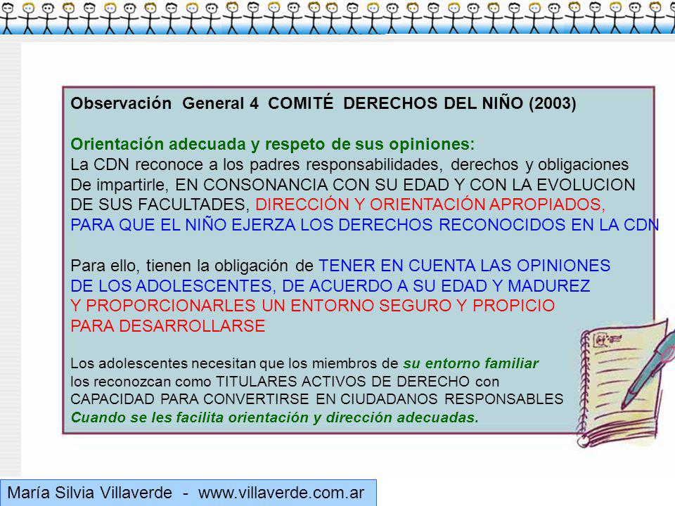 Muchas gracias Observación General 4 COMITÉ DERECHOS DEL NIÑO (2003)