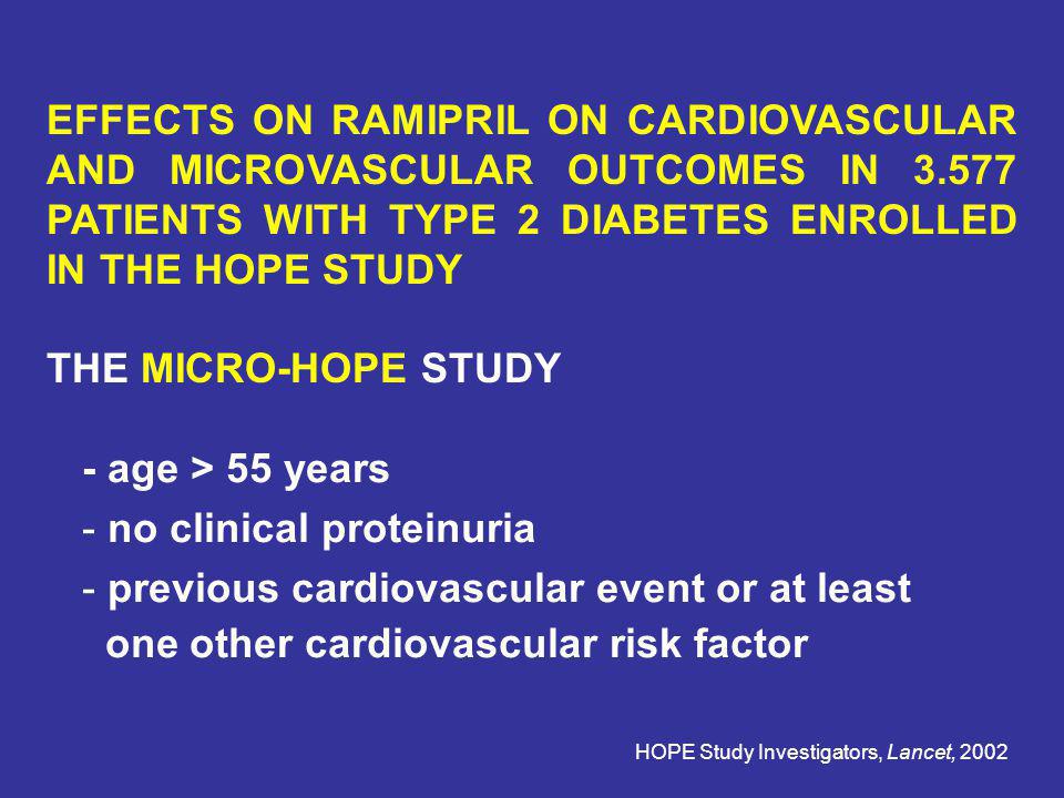no clinical proteinuria previous cardiovascular event or at least