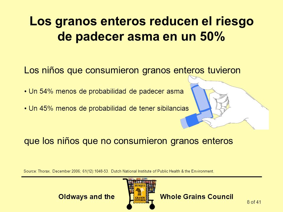 Los granos enteros reducen el riesgo de padecer asma en un 50%