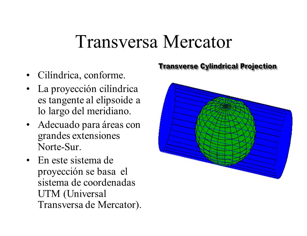 Transversa Mercator Cilíndrica, conforme.