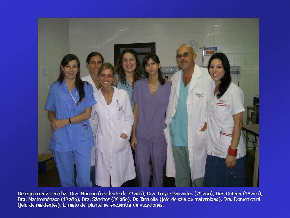 De izquierda a derecha: Dra. Moreno (residente de 3º año), Dra