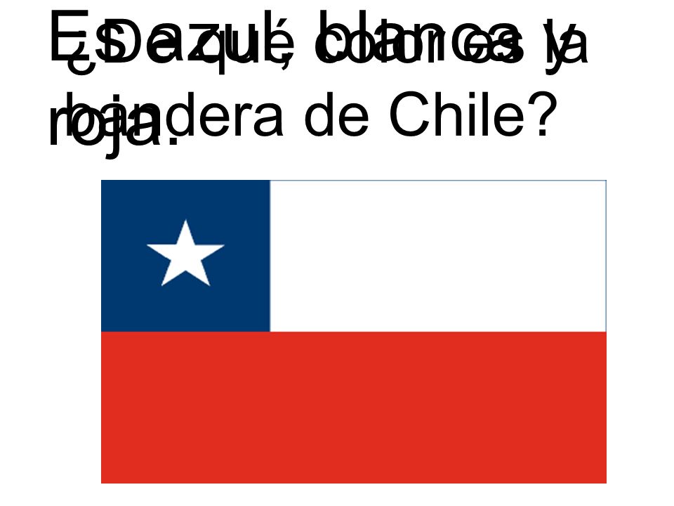 Es azul, blanca y roja. ¿De qué color es la bandera de Chile