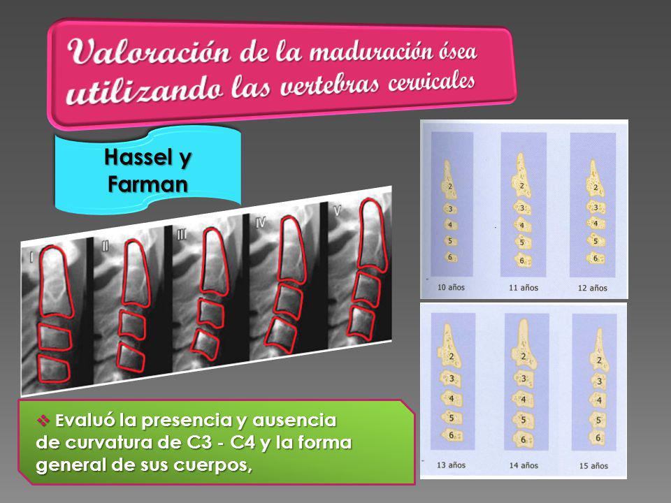 Valoración de la maduración ósea utilizando las vertebras cervicales