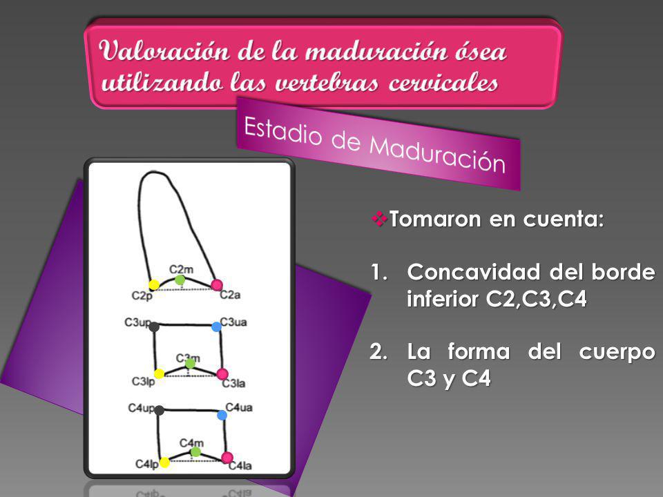 Valoración de la maduración ósea utilizando las vertebras cervicales