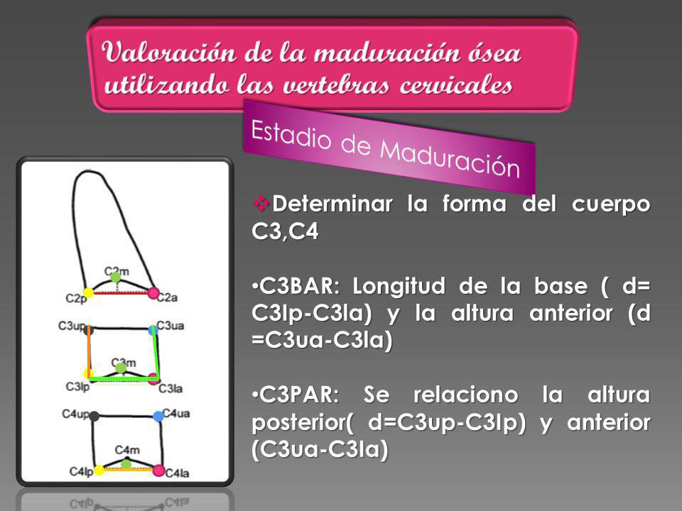 Valoración de la maduración ósea utilizando las vertebras cervicales