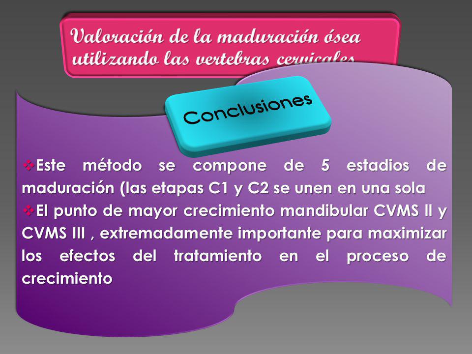 Valoración de la maduración ósea utilizando las vertebras cervicales