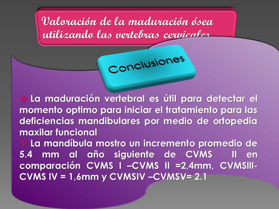 Valoración de la maduración ósea utilizando las vertebras cervicales