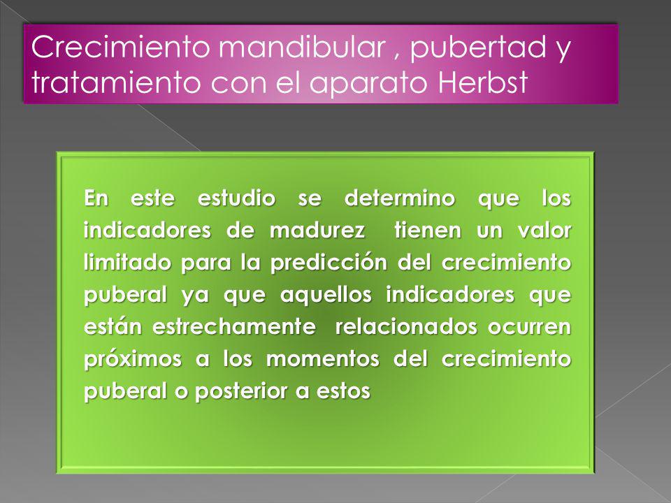 Crecimiento mandibular , pubertad y tratamiento con el aparato Herbst