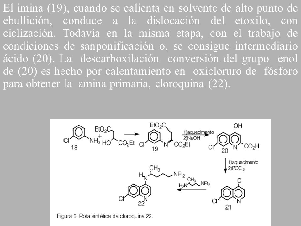 El imina (19), cuando se calienta en solvente de alto punto de ebullición, conduce a la dislocación del etoxilo, con ciclización.