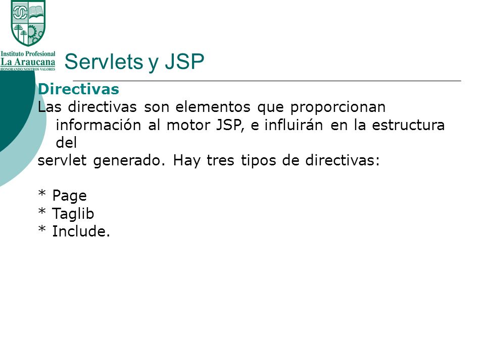 Servlets y JSP Directivas
