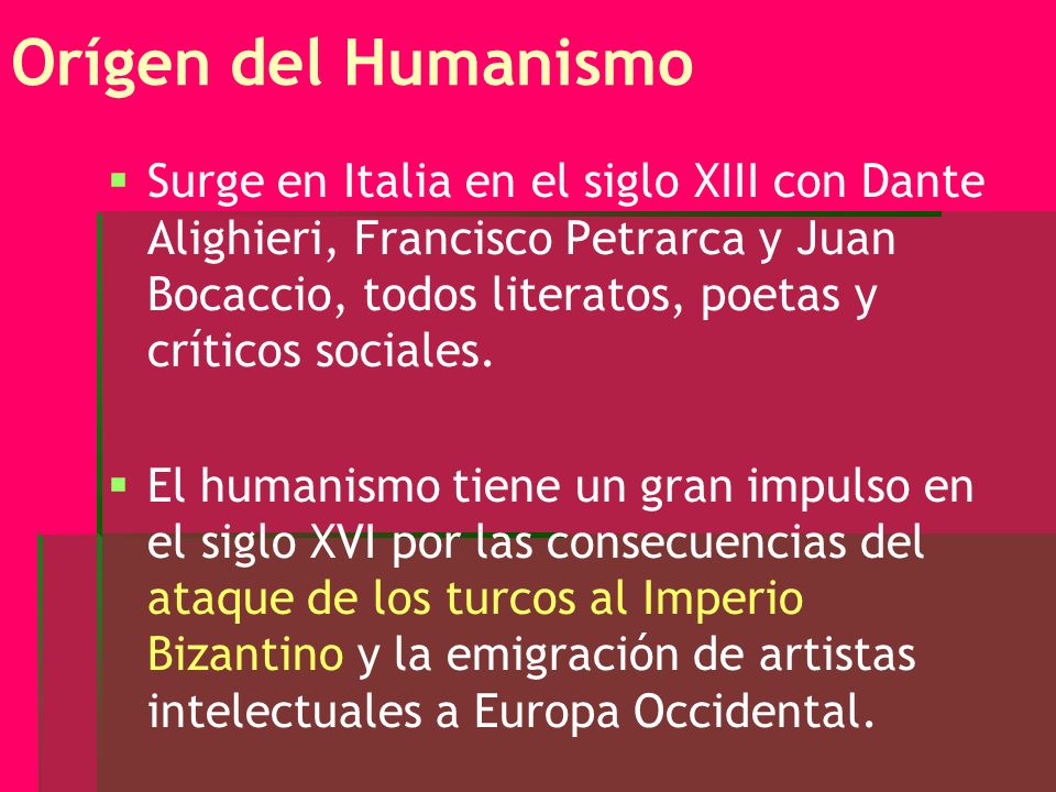 Orígen del Humanismo