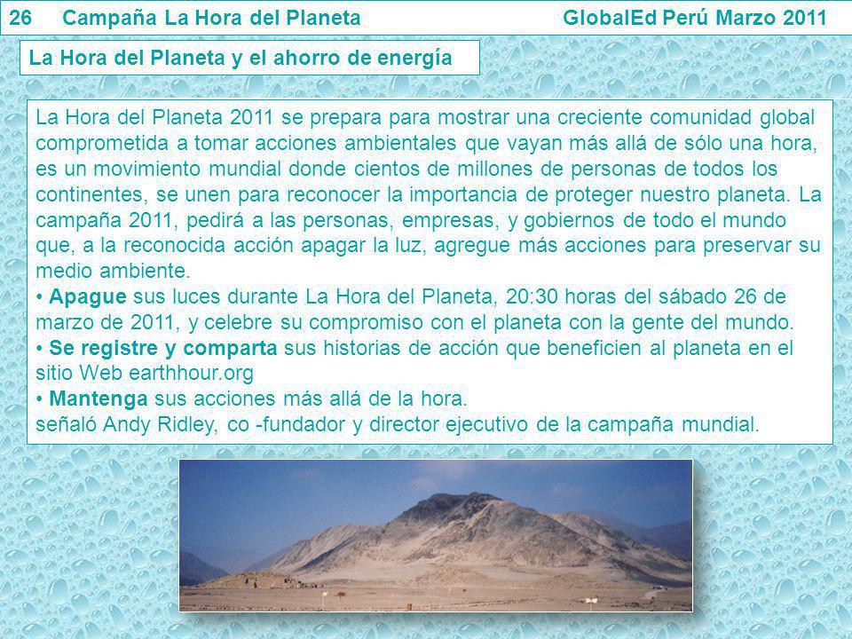 26 Campaña La Hora del Planeta GlobalEd Perú Marzo 2011