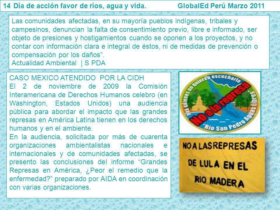 Día de acción favor de ríos, agua y vida. GlobalEd Perú Marzo 2011