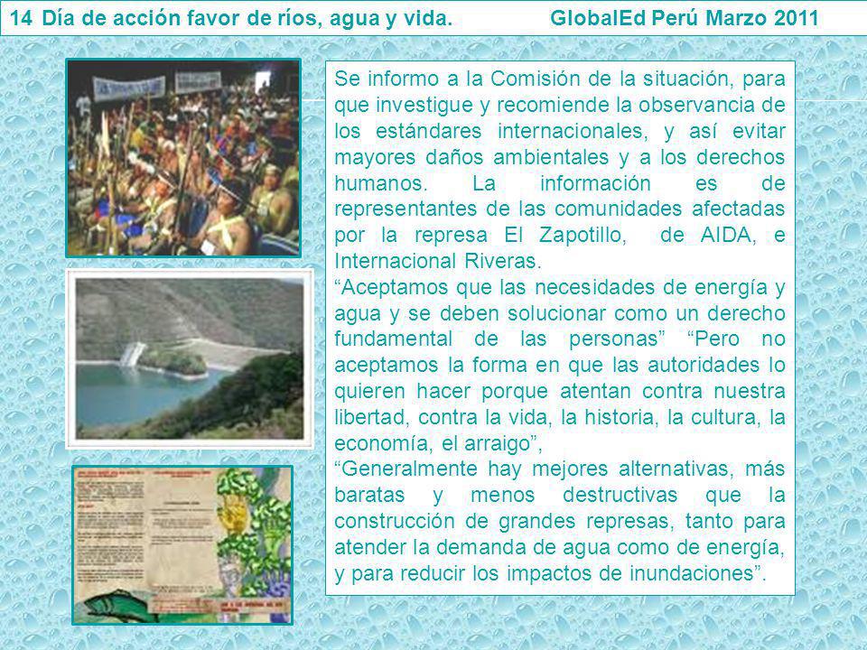 Día de acción favor de ríos, agua y vida. GlobalEd Perú Marzo 2011