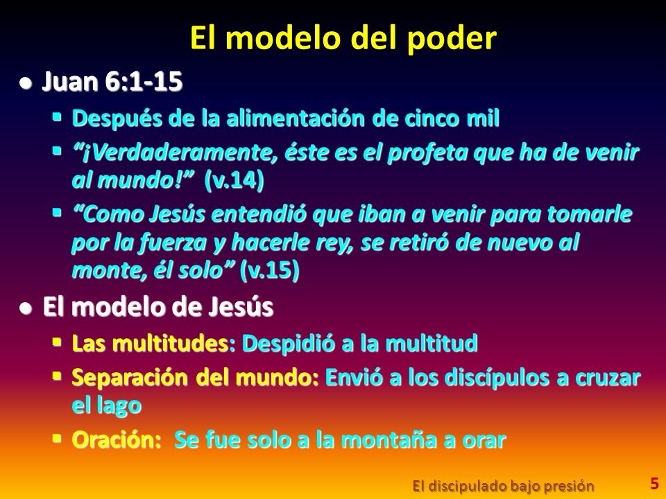 El modelo del poder Juan 6:1-15 El modelo de Jesús