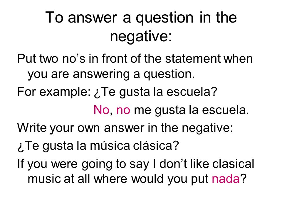To answer a question in the negative: