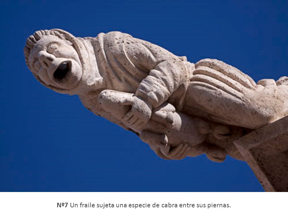 Nº7 Un fraile sujeta una especie de cabra entre sus piernas.