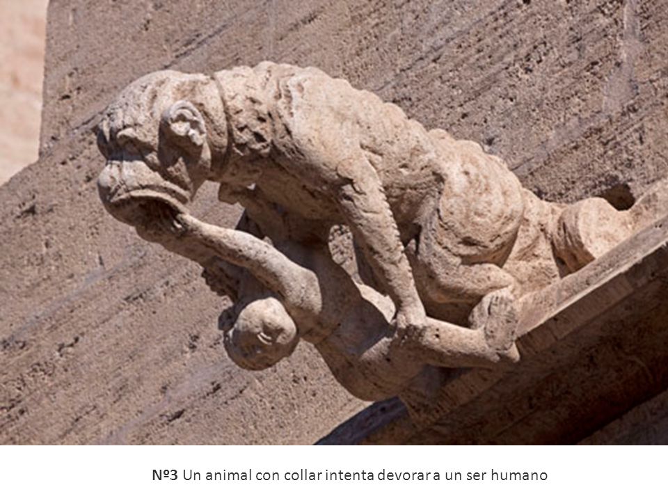 Nº3 Un animal con collar intenta devorar a un ser humano