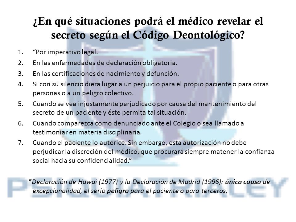 ¿En qué situaciones podrá el médico revelar el secreto según el Código Deontológico