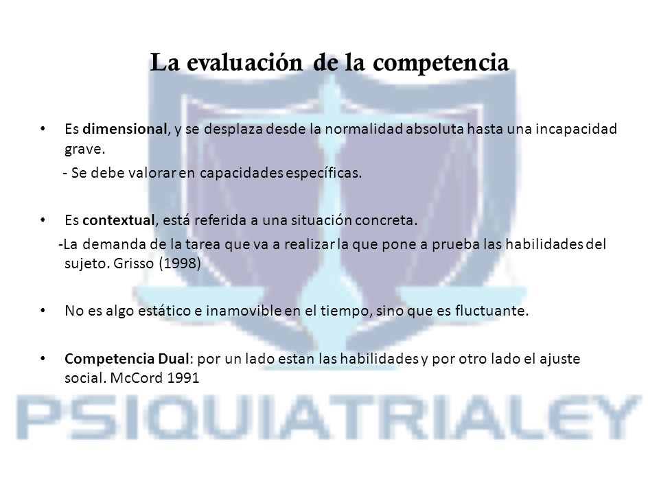 La evaluación de la competencia