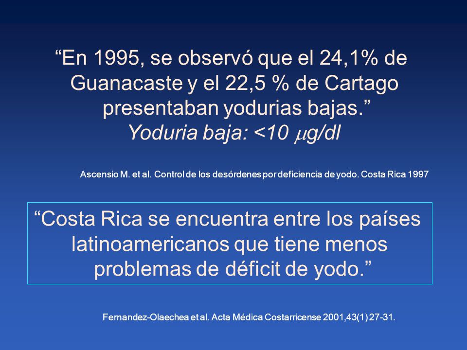 En 1995, se observó que el 24,1% de Guanacaste y el 22,5 % de Cartago