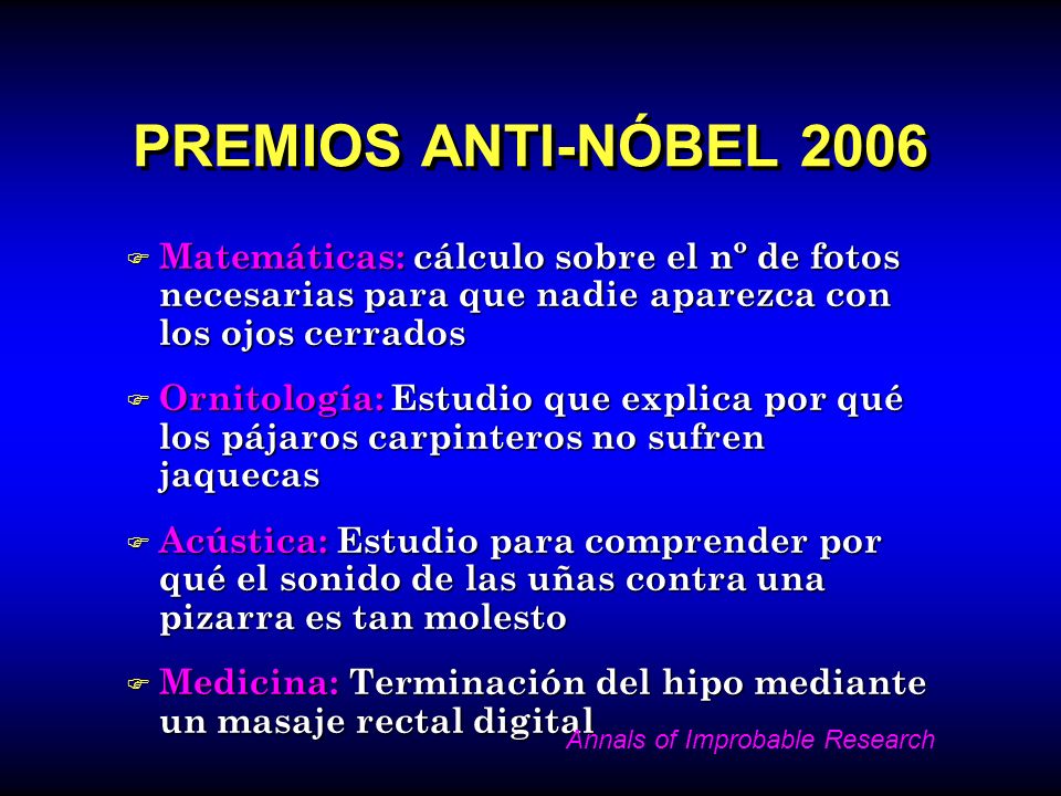 PREMIOS ANTI-NÓBEL 2006 Matemáticas: cálculo sobre el nº de fotos necesarias para que nadie aparezca con los ojos cerrados.