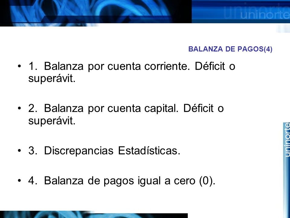 1. Balanza por cuenta corriente. Déficit o superávit.