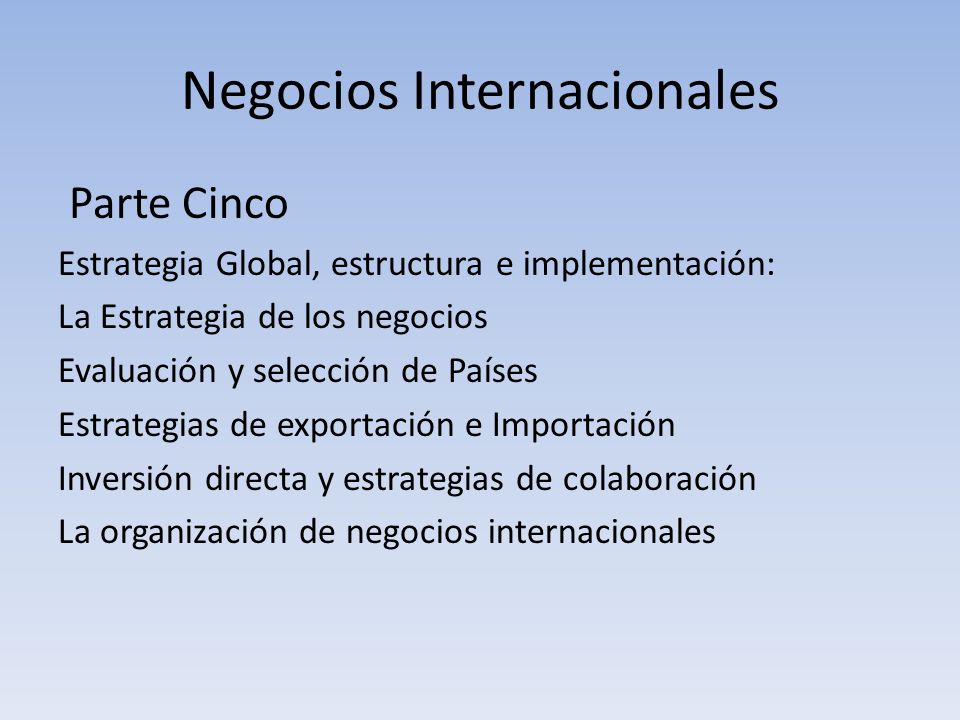 Negocios Internacionales