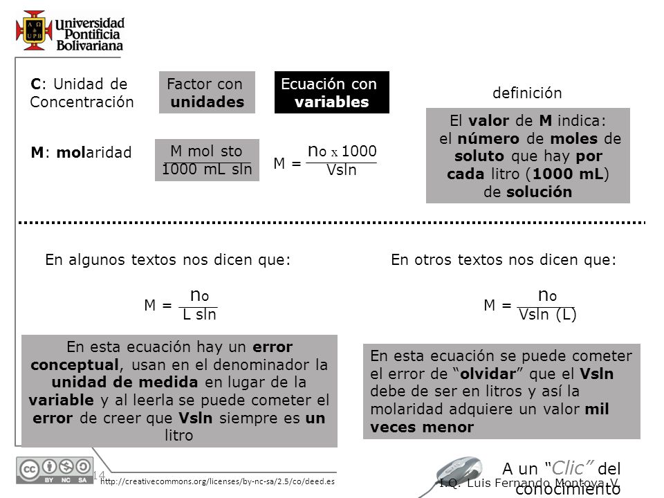 el número de moles de soluto que hay por