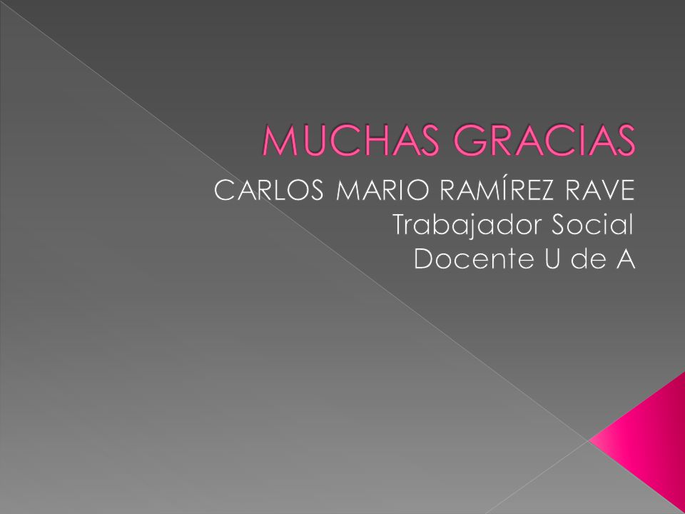 CARLOS MARIO RAMÍREZ RAVE Trabajador Social Docente U de A