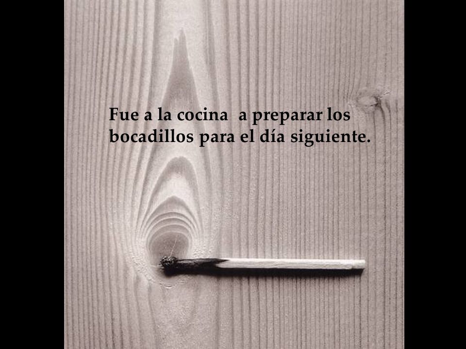 Fue a la cocina a preparar los bocadillos para el día siguiente.