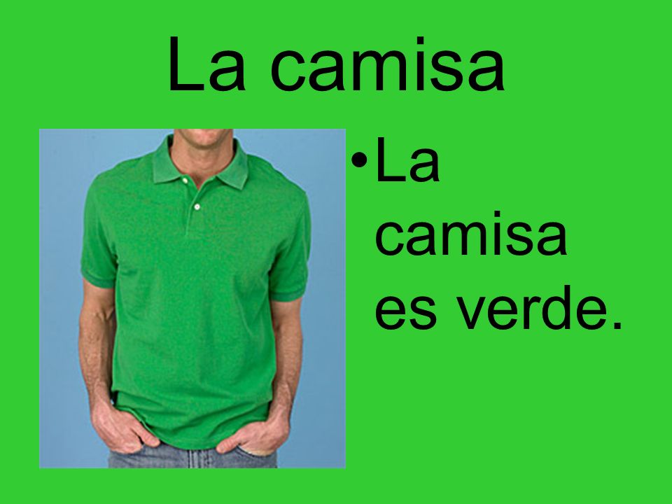 La camisa La camisa es verde.